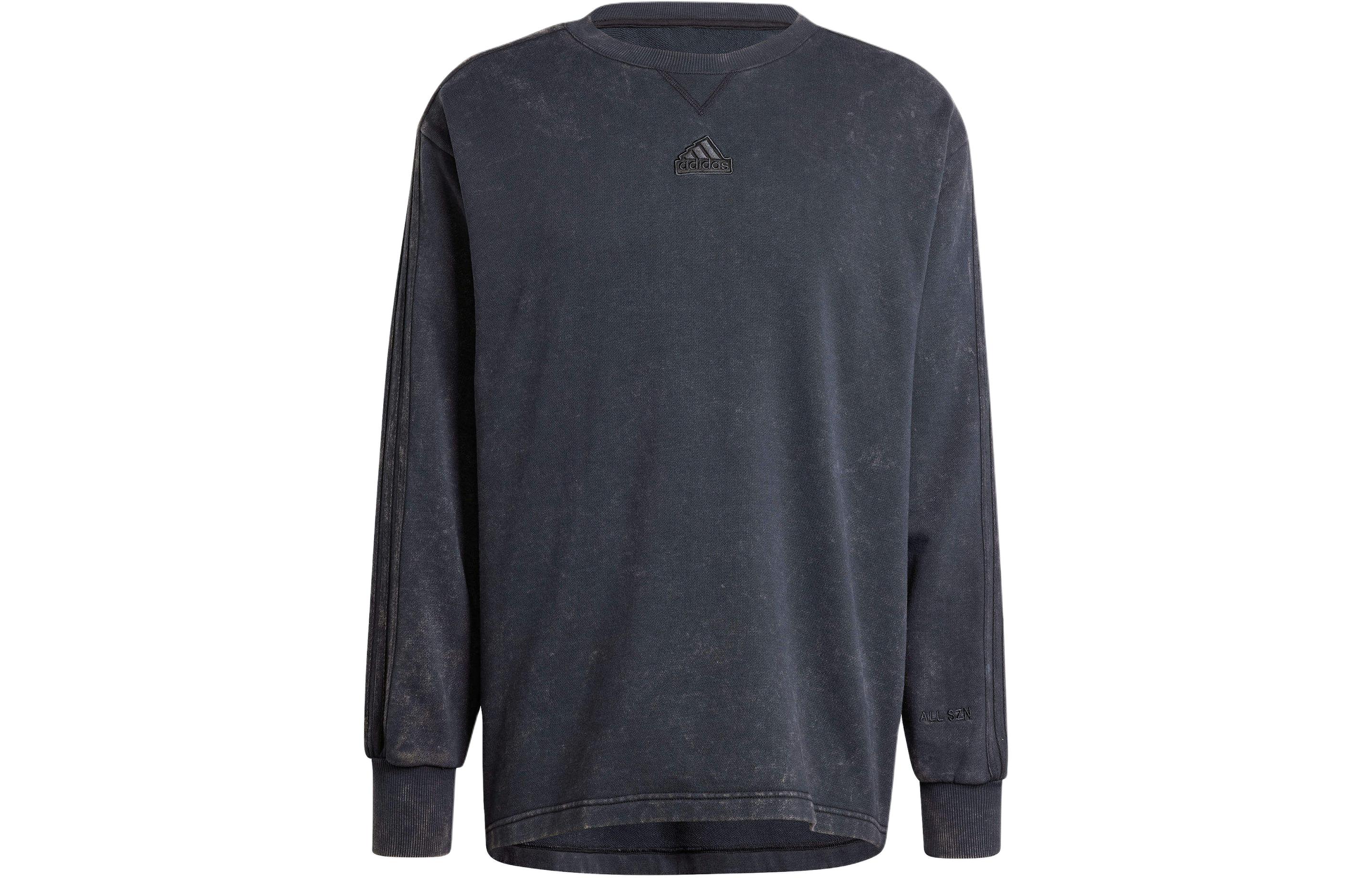 adidas All SZN French Terry Washed Logo Crewneck Sweatshirt Black IN3171