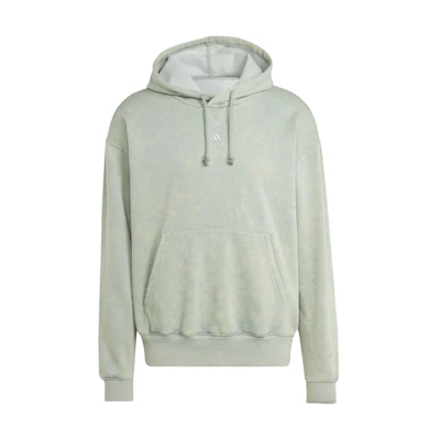 adidas All Szn Garment-Wash Hoodie Silver Gray Green Casual Fit IK4279