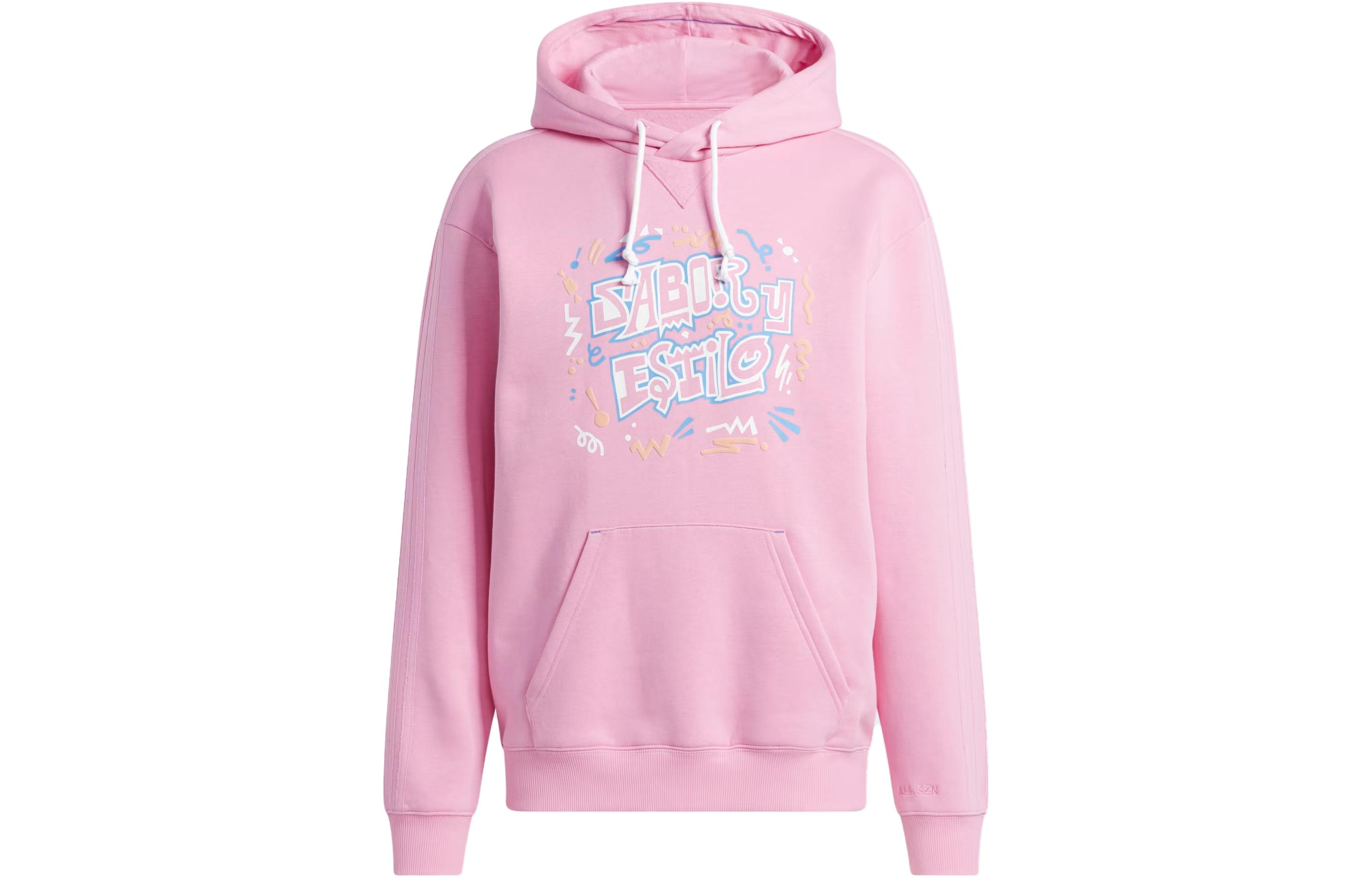 adidas All Szn Hispanic Heritage Pink Fleece Hoodie Casual Pullover IQ4683