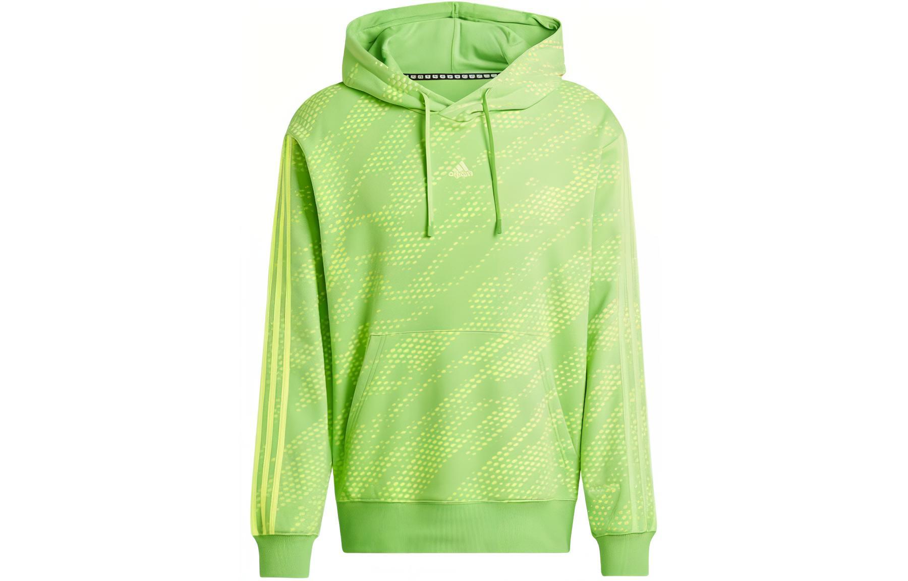 adidas ALL SZN Snack Attack Green Checkered Hoodie Long Sleeve Pullover IW6676