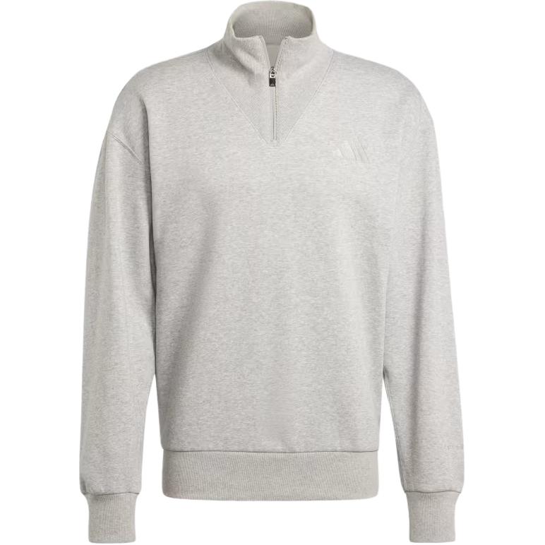 adidas All SZN Soft Comfort Pullover Half-Zip Sweatshirt Grey Melange - Men IY6551