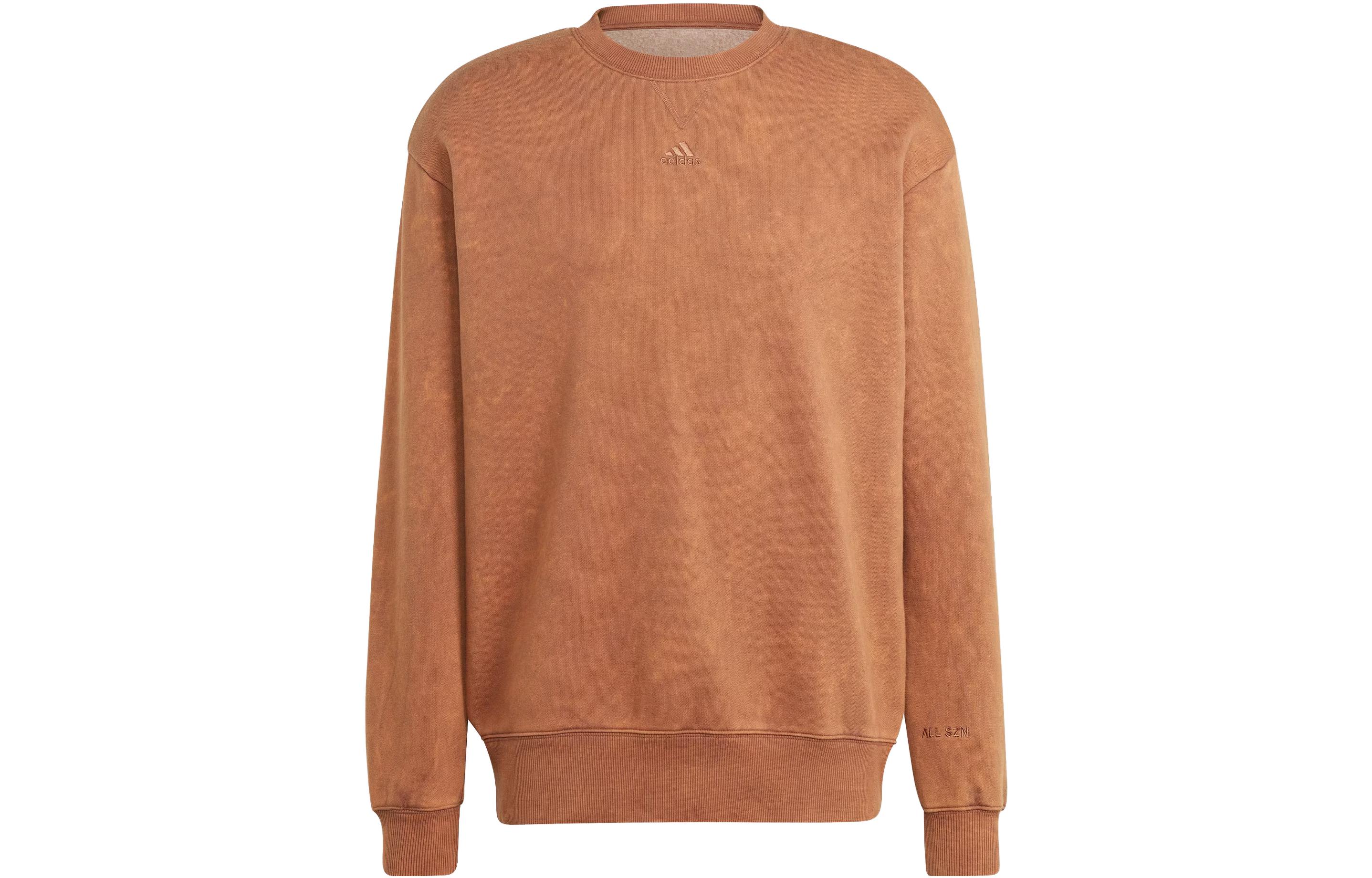 adidas All Szn Water-Washed Loose Fit Long Sleeve Sweatshirt Brown () IJ6927