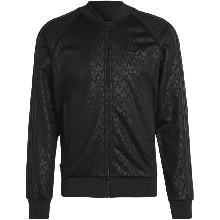 adidas Allover Logo Print Long-Sleeve Jacket - Black IL5146