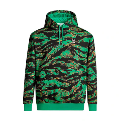 adidas Allover Print Pullover Hoodie Smoke Green Unisex IQ0932