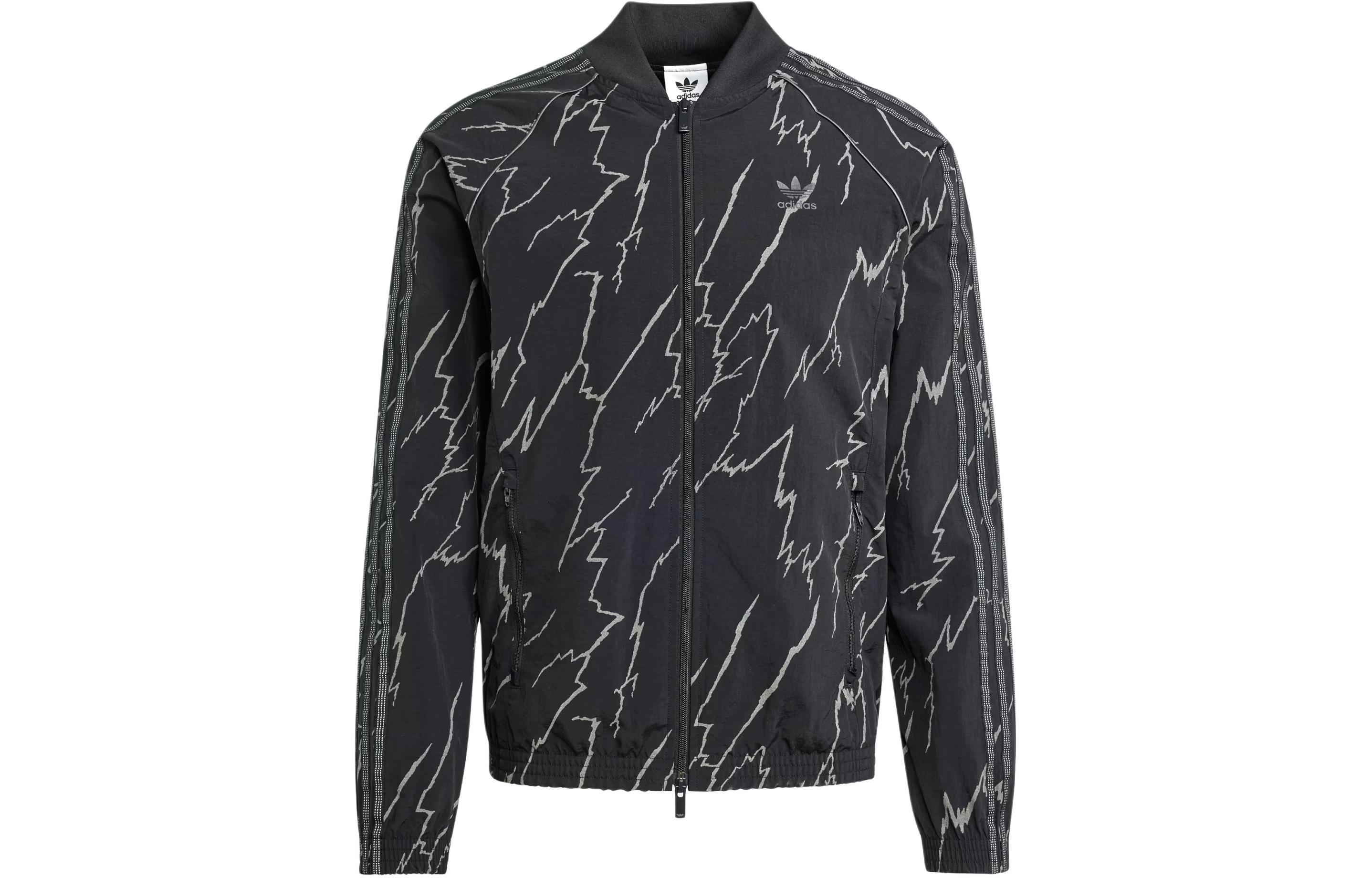 adidas Allover Print SST Track Jacket Black Full-Print Long Sleeve IZ3288