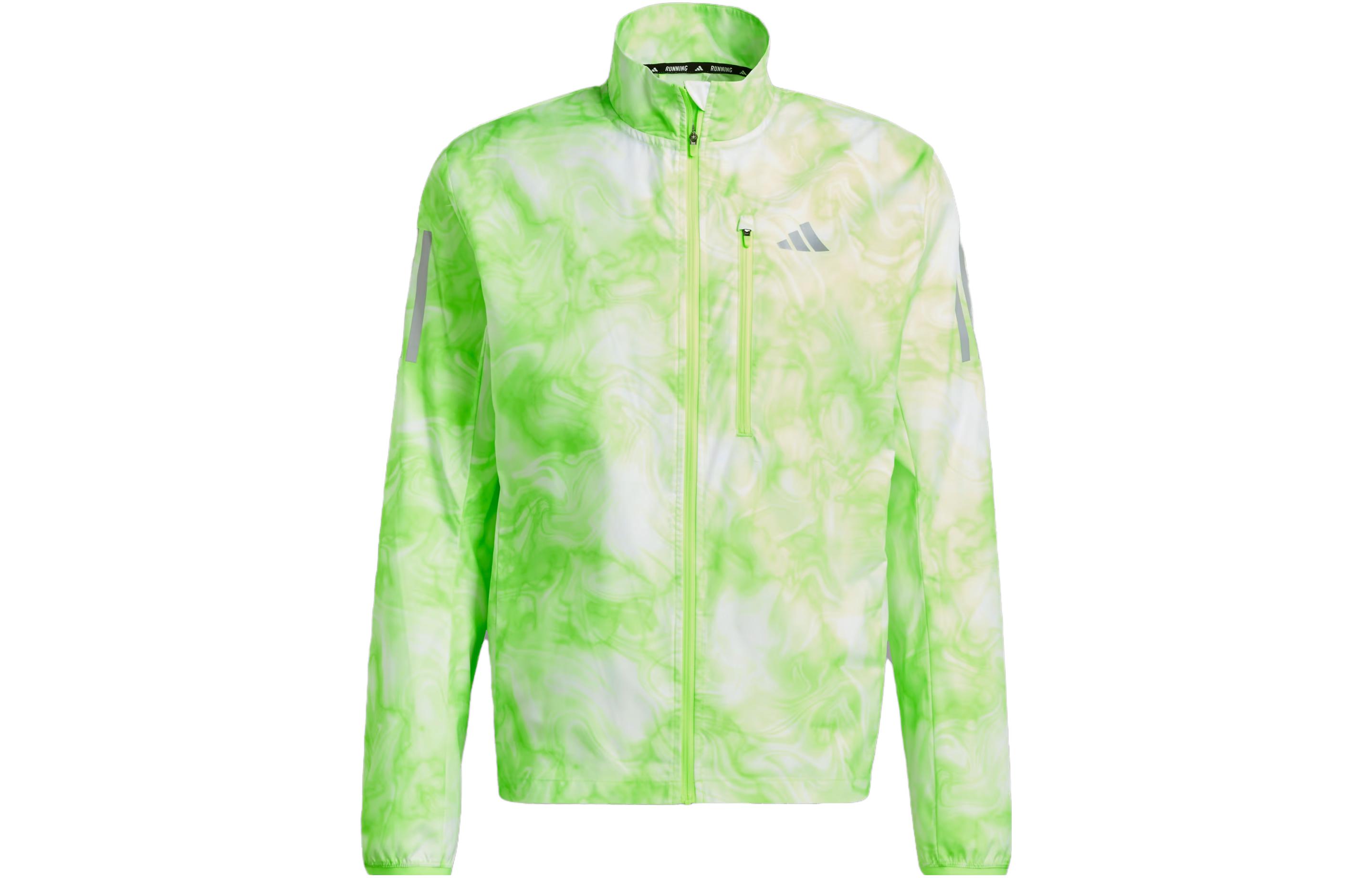adidas Allover Print Tie-Dye Full-Zip Jacket Long-Sleeve Mock Neck IL4797