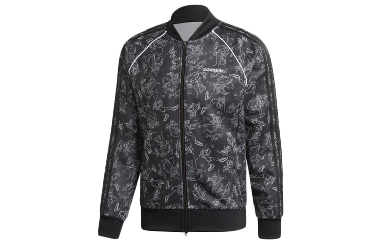 adidas Allover Print Track Field Aviator Jacket Black GD6023