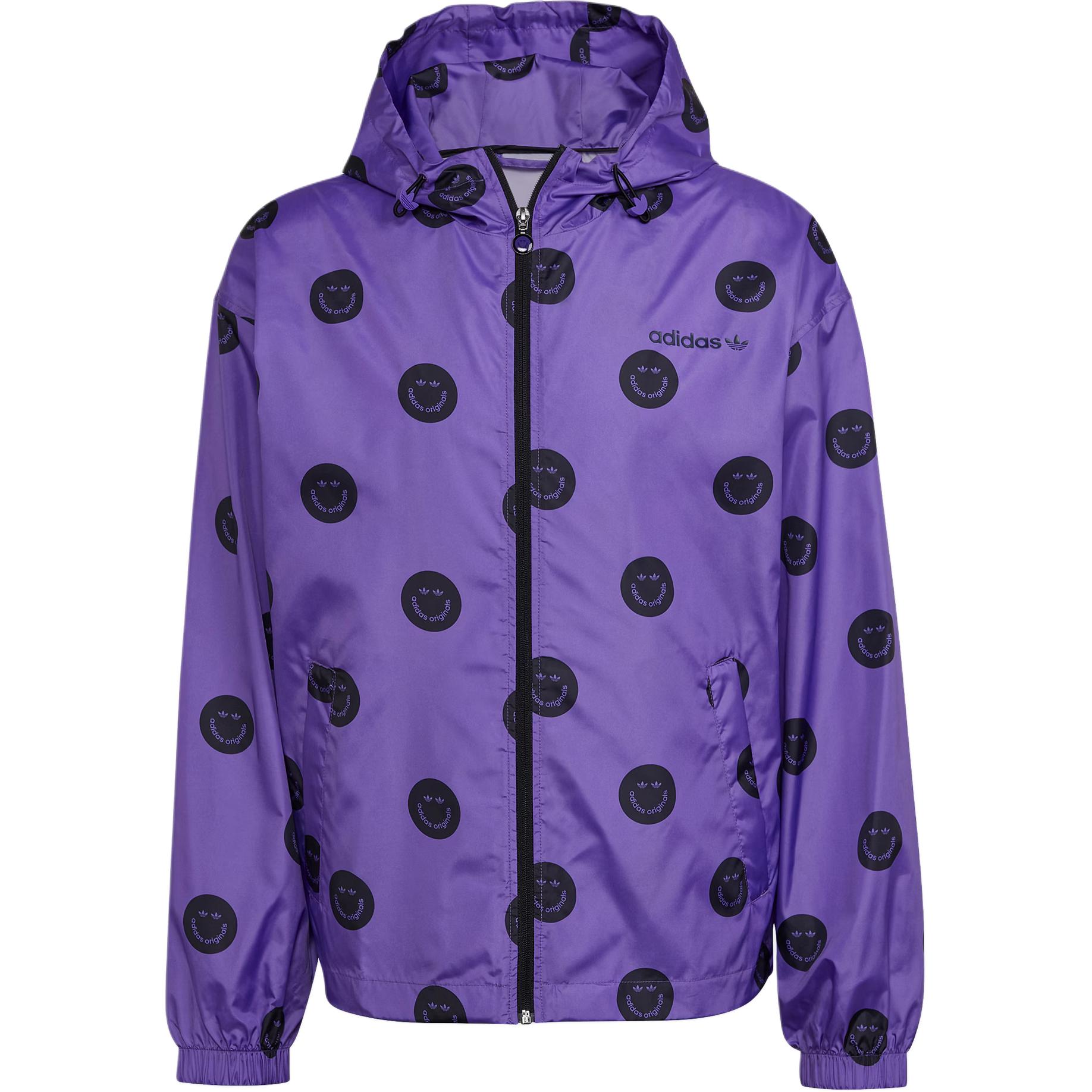 adidas Allover Print Windbreaker Purple Hooded Jacket HN0395