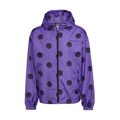 adidas Allover Print Windbreaker Purple Hooded Jacket HN0395