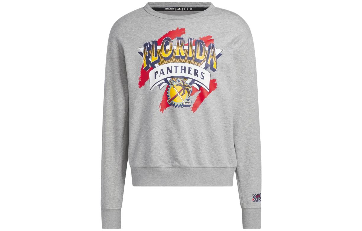 adidas Alphabet Graphic Crewneck Sweatshirt Grey Long Sleeve HN6388