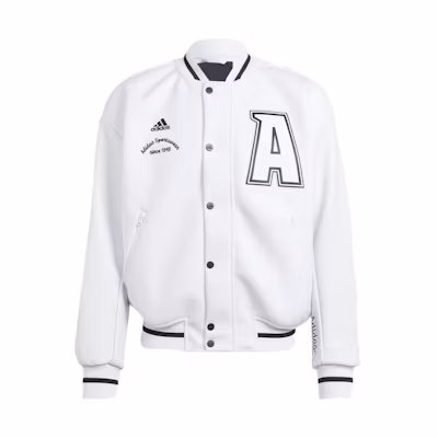 adidas Alphabet Numeric Baseball Collar White Unisex Jacket HY1290