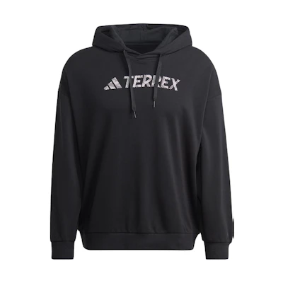 adidas Alphabet Print Hoodie Unisex Black HT2113
