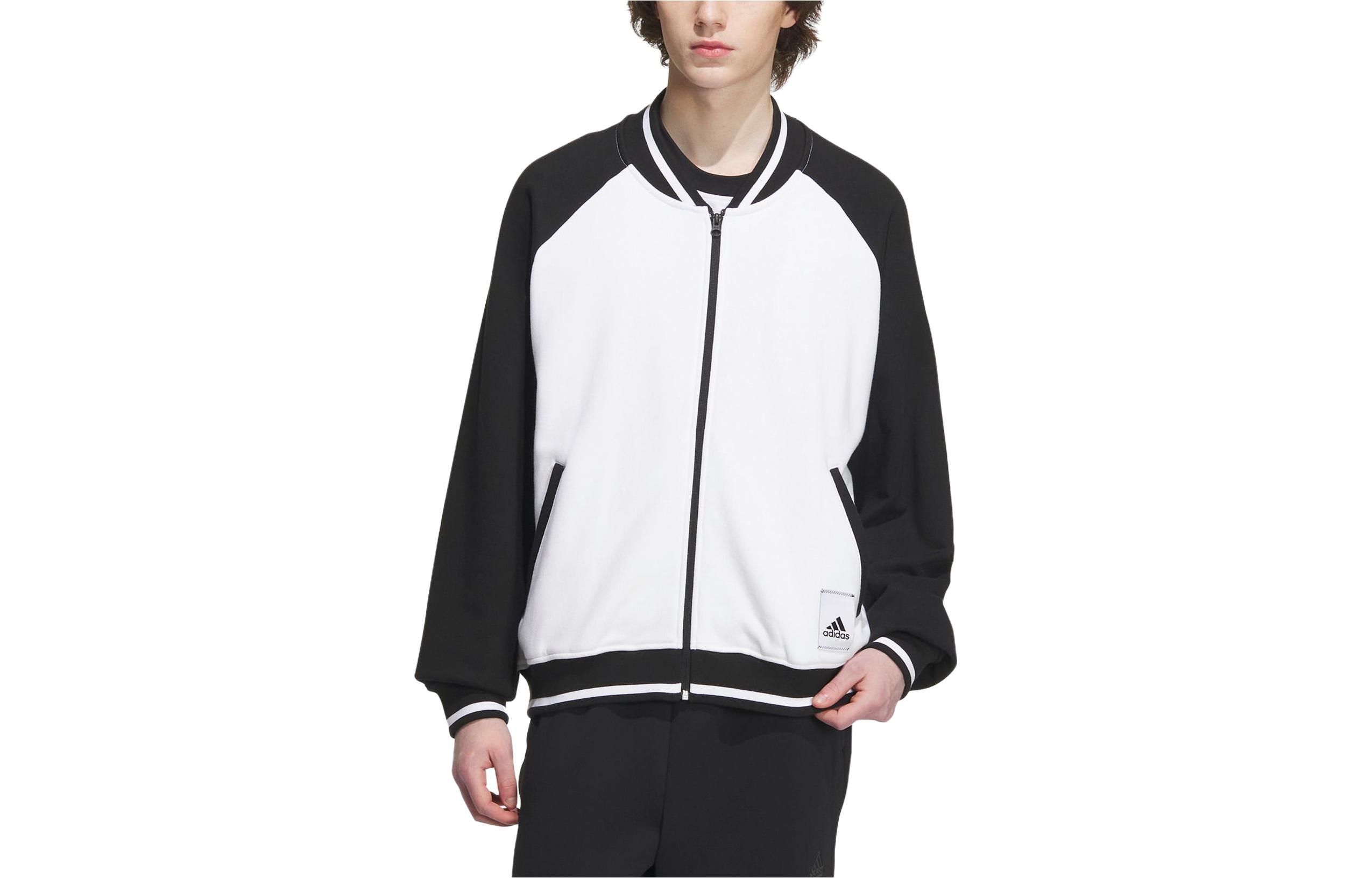 adidas Alphabet Print White Bomber Jacket Unisex Casualwear IT6399