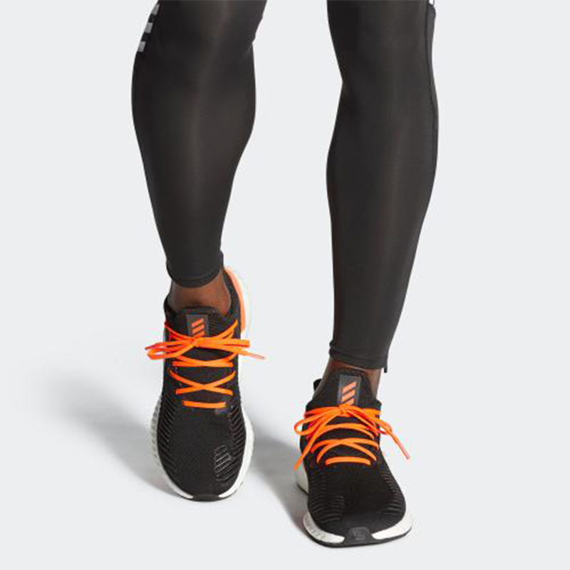 Sizing adidas ALPHABOOST系列 休閒 透氣 低筒 跑步鞋 男女款 黑橙
