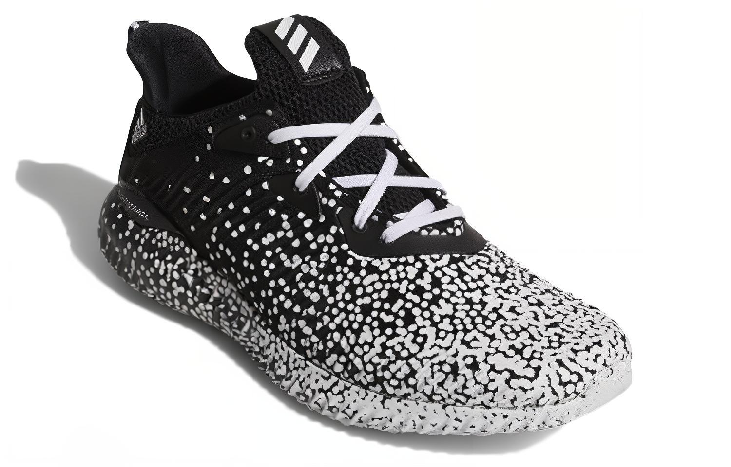 Lookbook 阿迪达斯 Alphabounce 1 耐磨防滑跑步鞋 黑白