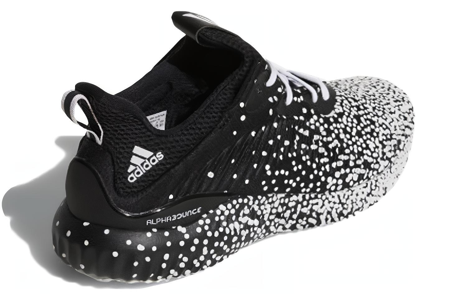Shop 阿迪达斯 Alphabounce 1 耐磨防滑跑步鞋 黑白