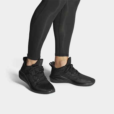 adidas Alphabounce+ 3 'Triple Black' Hitam Penuh EG1391 Cheap adidas Alphabounce+ 3 'Triple Black' Hitam Penuh EG1391