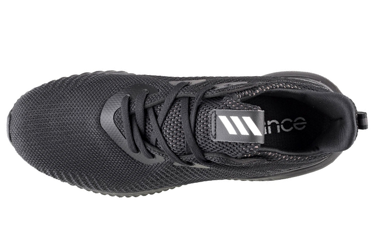 Shop adidas AlphaBounce 1 低筒耐磨跑步鞋 黑色