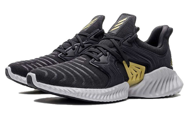 Lookbook 阿迪达斯 Alphabounce Instinct 低帮跑步鞋 男款 黑色 拼接運動