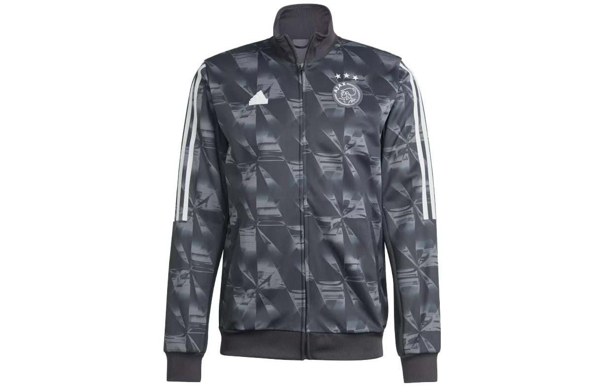 adidas Amsterdam Retro Track Jacket with Logo Stripes - Black IP6300