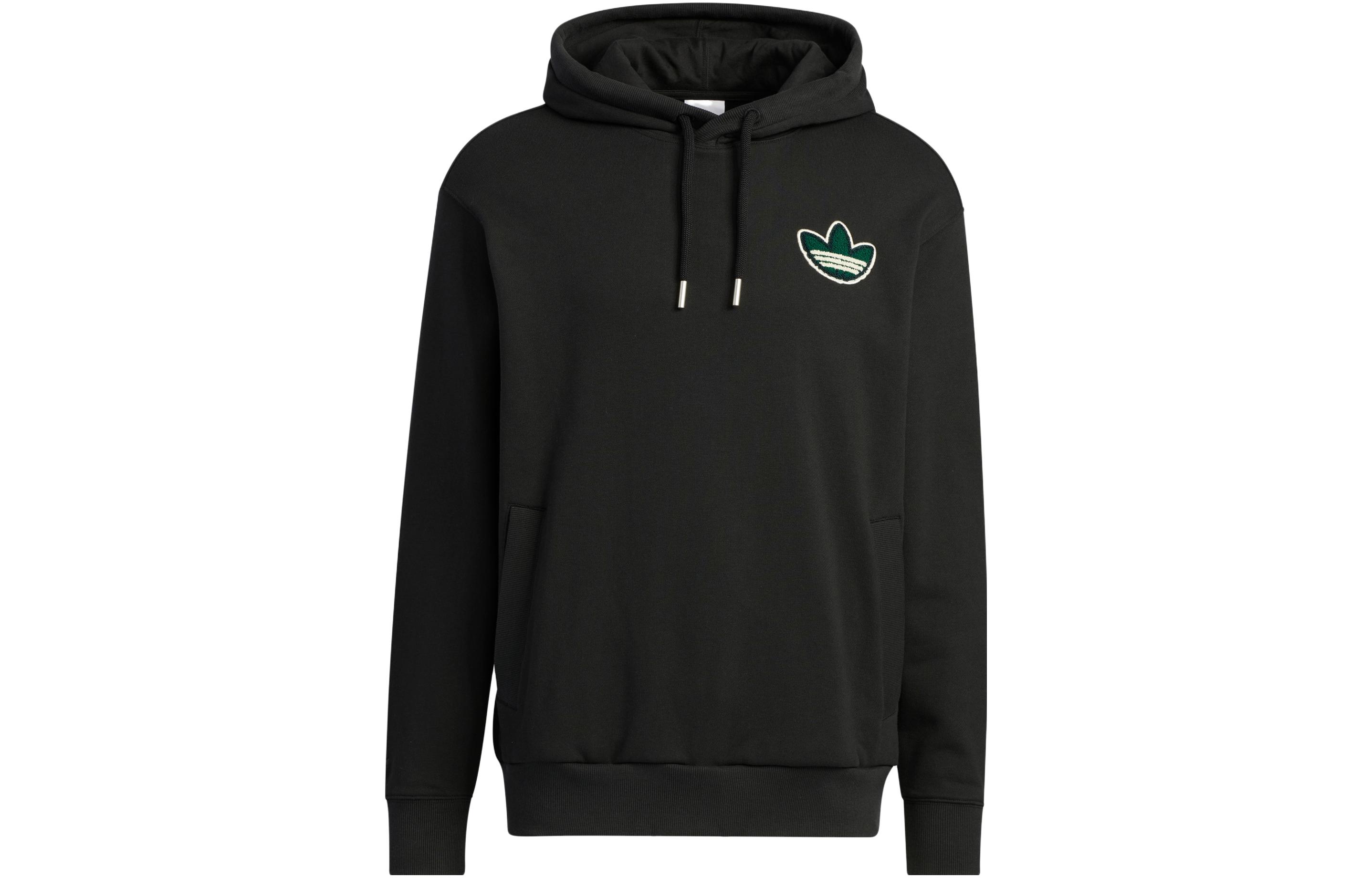 adidas Anti-University Hoodie Logo Embroidery Retro Sweatshirt Black Mens HY7229