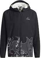 adidas AOP Block Colorblock Windproof Fleece Hooded Jacket Black GT6484 adidas AOP Block Colorblock Windproof Fleece Hooded Jacket Black GT6484