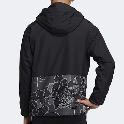 adidas AOP Block Colorblock Windproof Fleece Hooded Jacket Black GT6484 Shop adidas AOP Block Colorblock Windproof Fleece Hooded Jacket Black GT6484