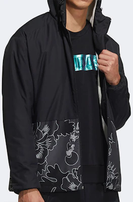 adidas AOP Block Colorblock Windproof Fleece Hooded Jacket Black GT6484 Purchase adidas AOP Block Colorblock Windproof Fleece Hooded Jacket Black GT6484
