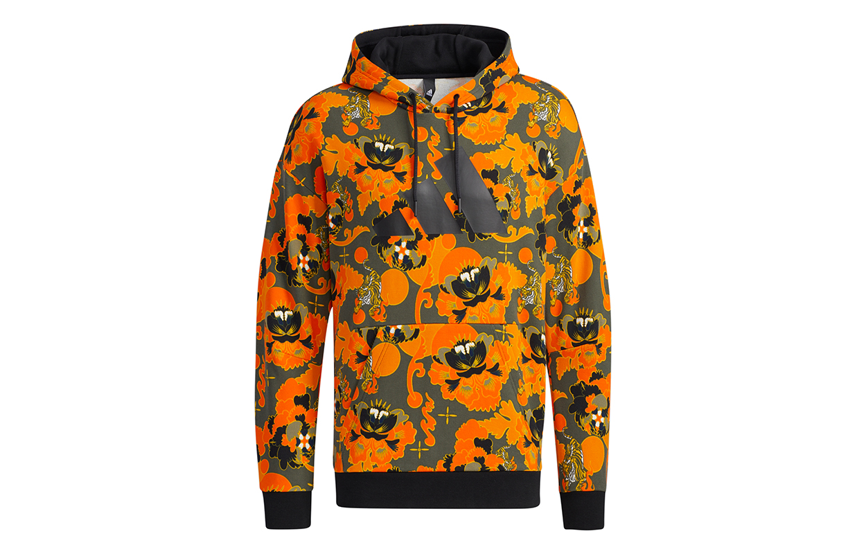 adidas AOP Hoody Printed Casual Pullover Hoodie Orange Yellow - GT6492