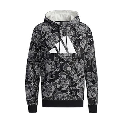 adidas AOP Hoody Retro Pullover Hoodie Carbon Black GT6483