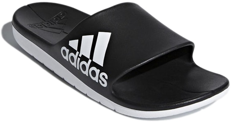 阿迪达斯 Aqualette Cloudfoam 拖鞋 '黑白' CM7928 Lookbook 阿迪达斯 Aqualette Cloudfoam 拖鞋 '黑白' CM7928