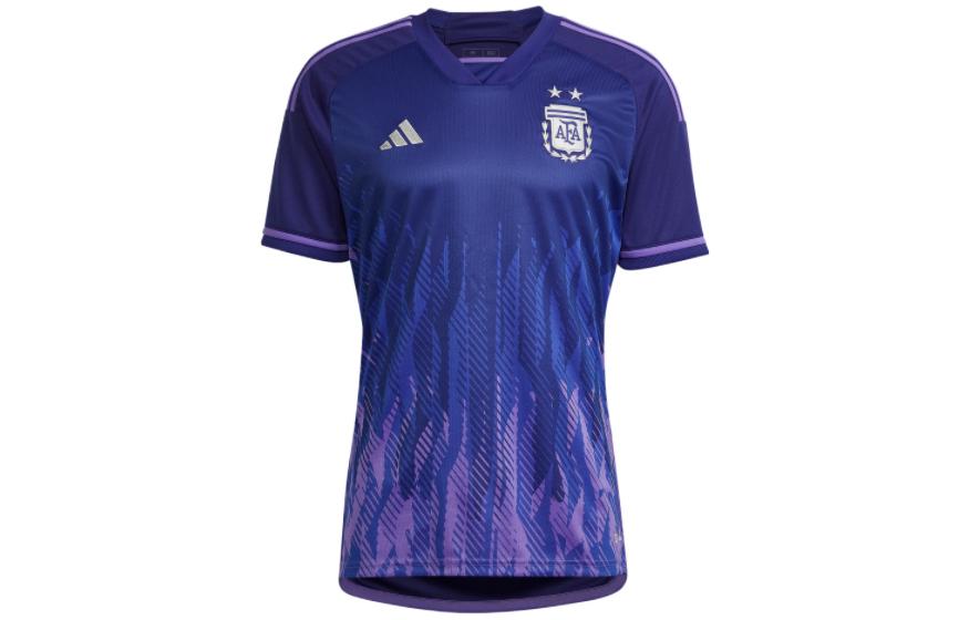 Buy adidas Argentina Away Jersey Qatar World Cup 2022 Logo Print Purple Tee. HF2129