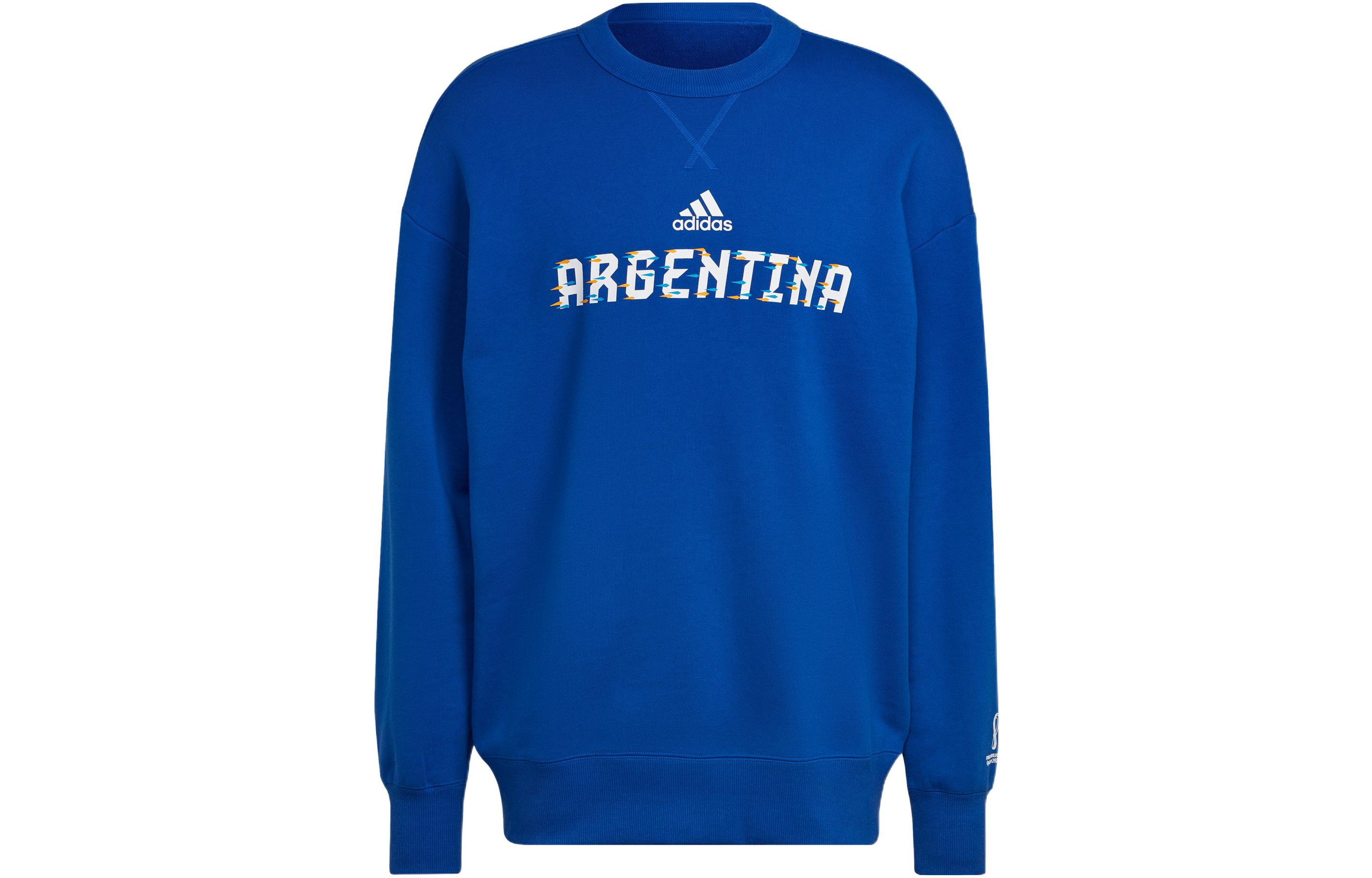 adidas Argentina Blue Crewneck Sweatshirt with Bold Letter Print () HD6354