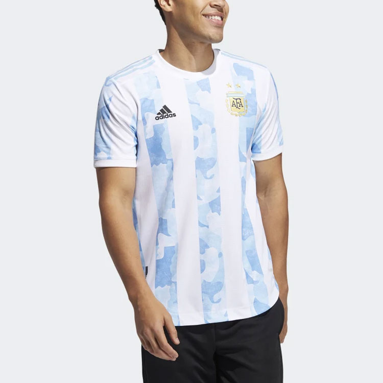 Shop adidas Argentina Jersey Home Versi Pemain Baju Latihan Biru Putih FS6568