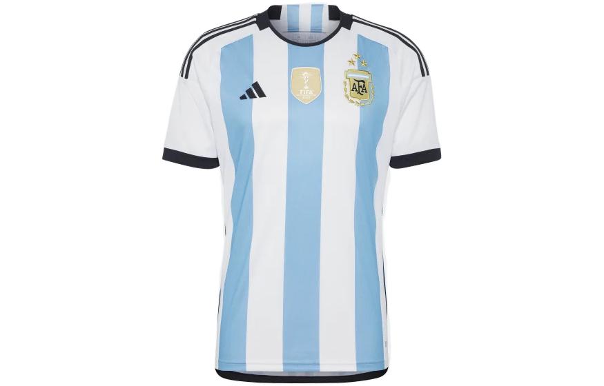 adidas Argentina Messi Jersey 2022 Qatar World Cup Fan Edition White Shirt Mens IB3597