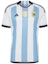 Order 阿迪达斯 阿根廷 梅西球衣 2022卡塔尔世界杯 粉丝版 白色 男款 IB3597