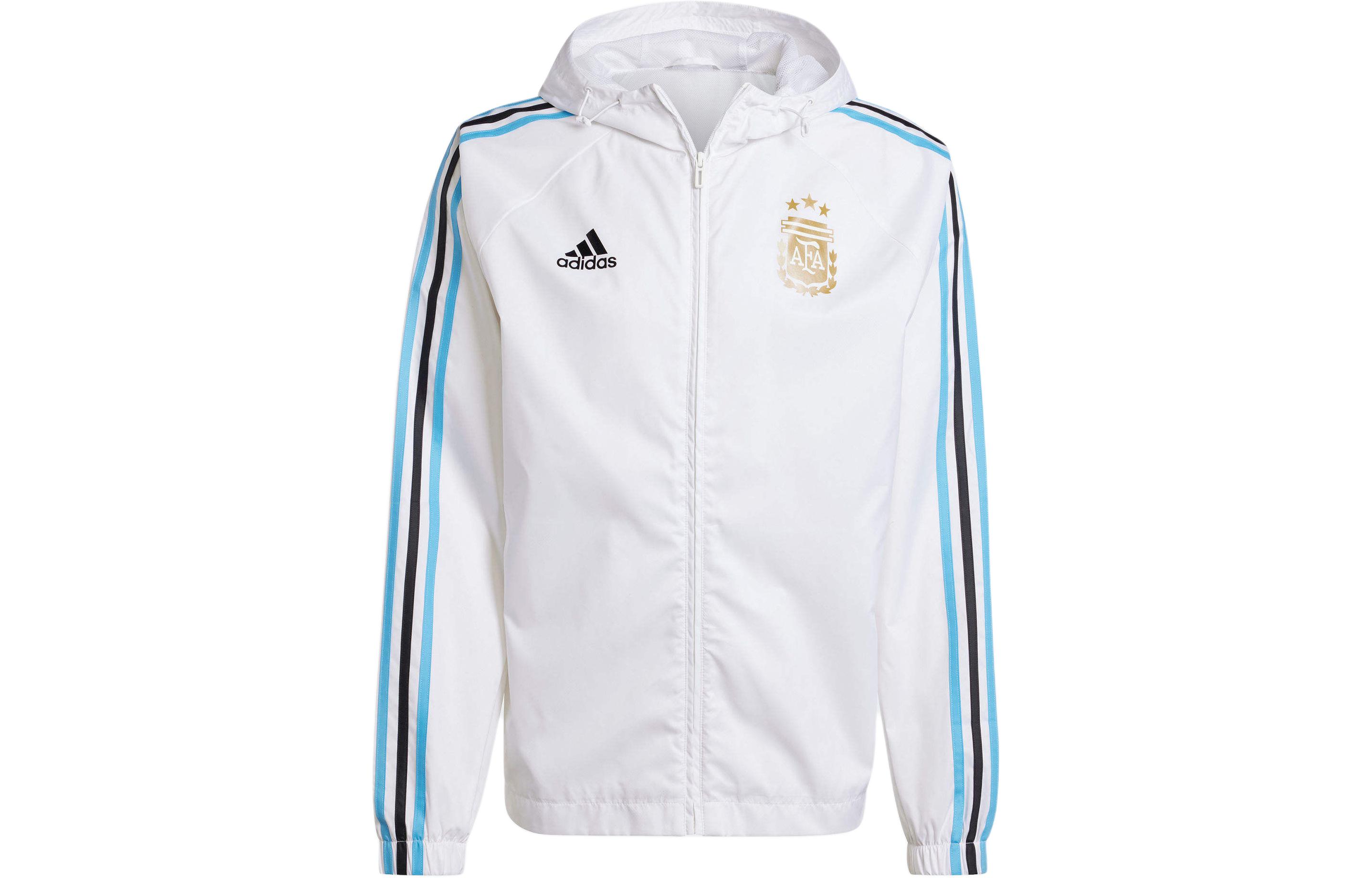 Buy 阿迪达斯阿根廷运动三条纹拼色连帽夹克白款 IU2138