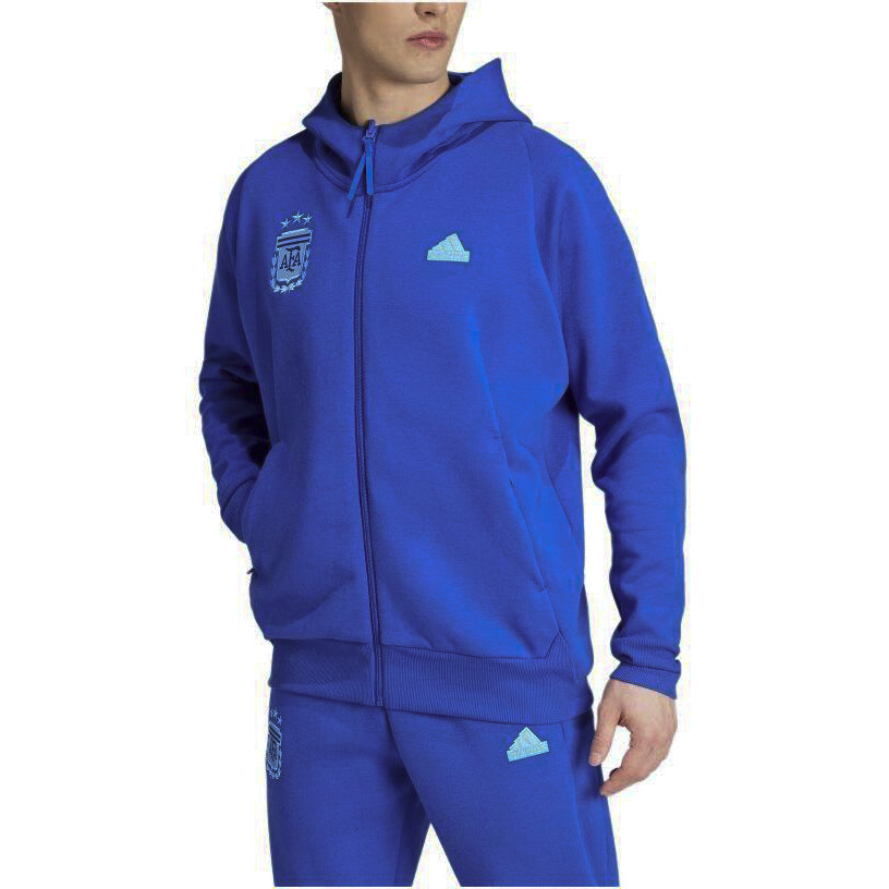 adidas Argentina Team Cobalt Blue Hooded Soccer Jacket IU2153 圖 4