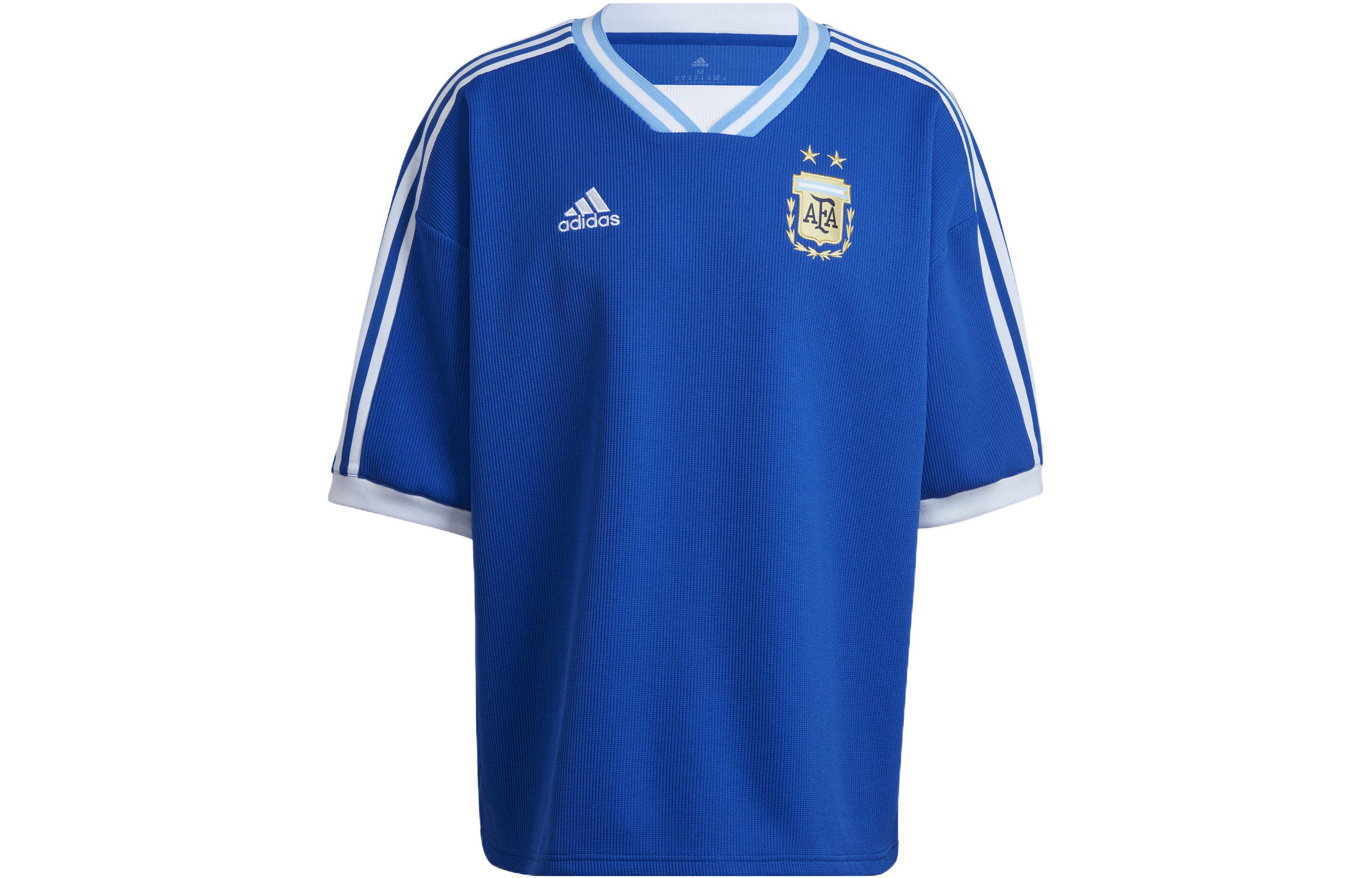 adidas Argentina Team Logo Embroidered Striped Soccer Jersey Men’s Blue HG4239