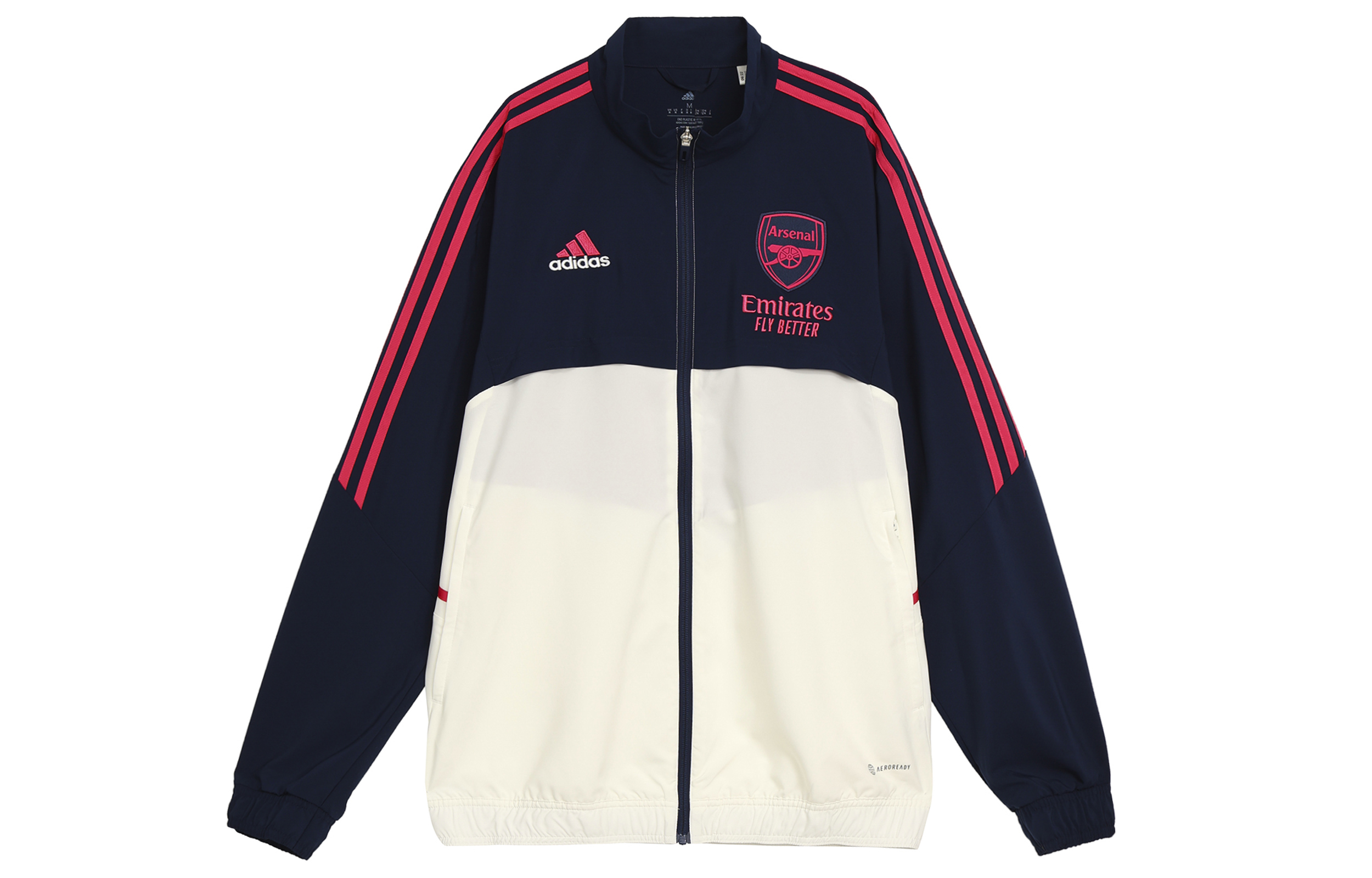 adidas Arsenal 2022-23  Navy Blue Three-Stripes Logo Track Jacket. HT4442
