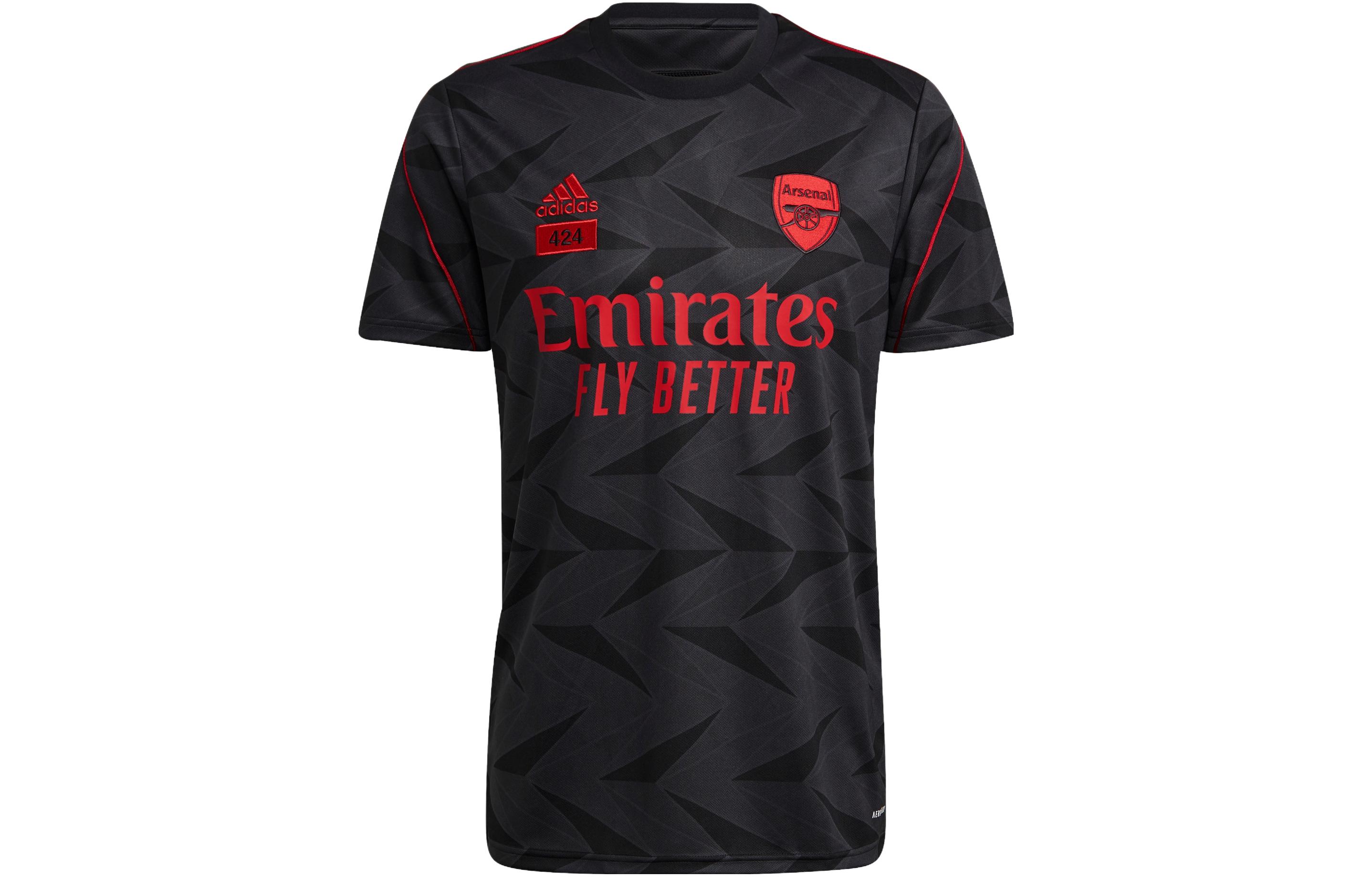 adidas Arsenal  Black Retro Letter Print Football Jersey T-Shirt. H31429