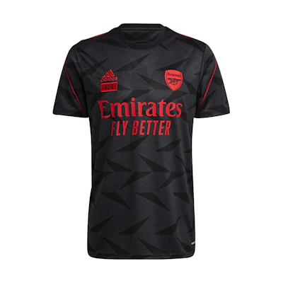 adidas Arsenal Black Retro Letter Print Football Jersey T-Shirt. H31429