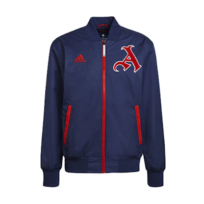 adidas Arsenal AFC LNY Bomber Jacket Navy Soccer Logo Flight Jacket HA5260