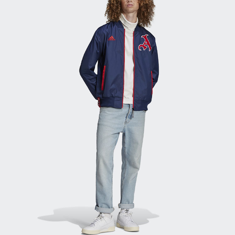 Lookbook adidas Arsenal AFC LNY Bomber Jaket Navy Logo Bolasepak Jaket Penerbangan HA5260