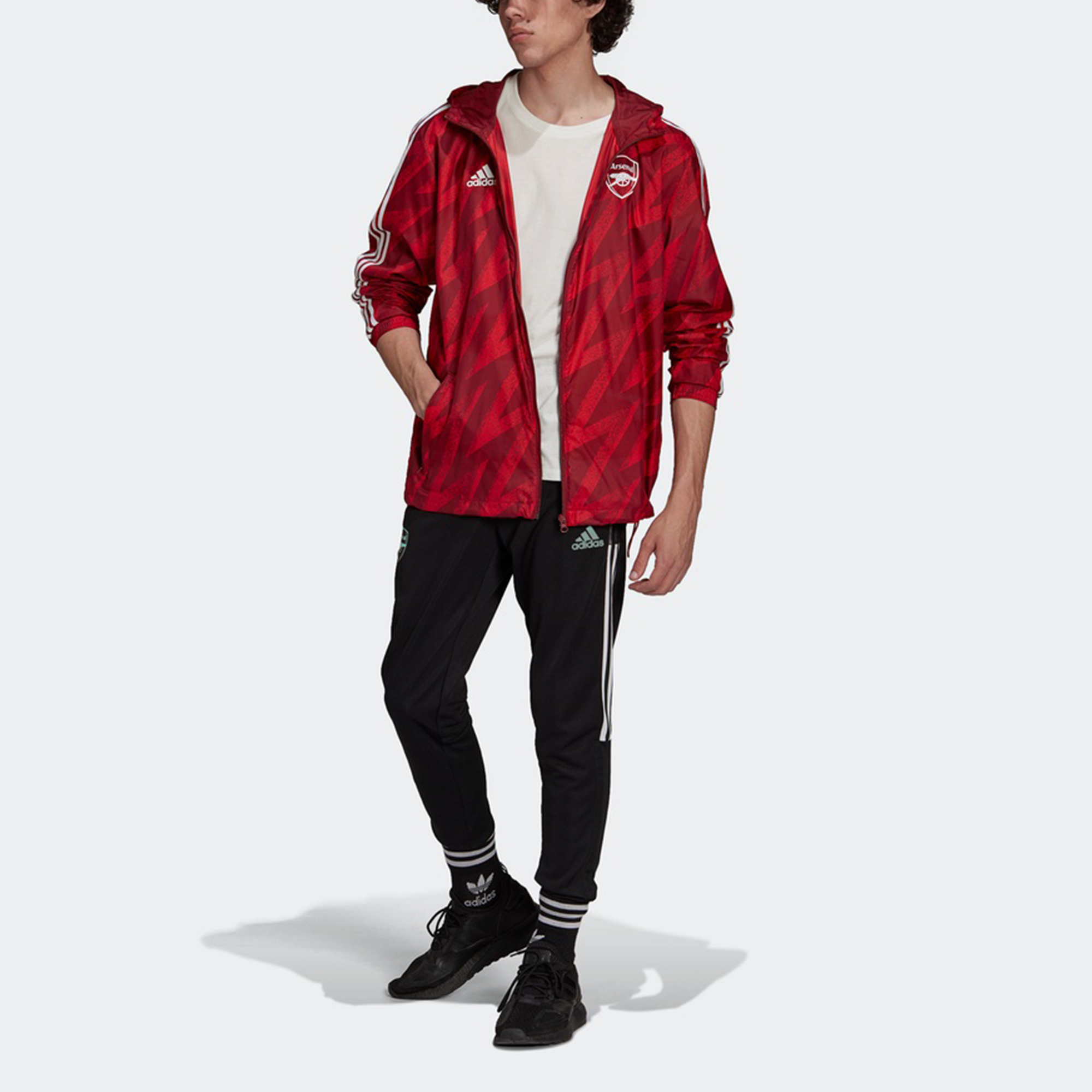 adidas Arsenal AFC Windbreaker Soccer Training Logo Jacket Men’s Dark Red GR4196 圖 3