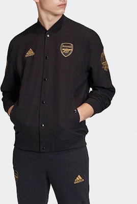adidas Jaket Arsenal Hitam dengan Kerah Tegak FQ6624 Shop adidas Jaket Arsenal Hitam dengan Kerah Tegak FQ6624