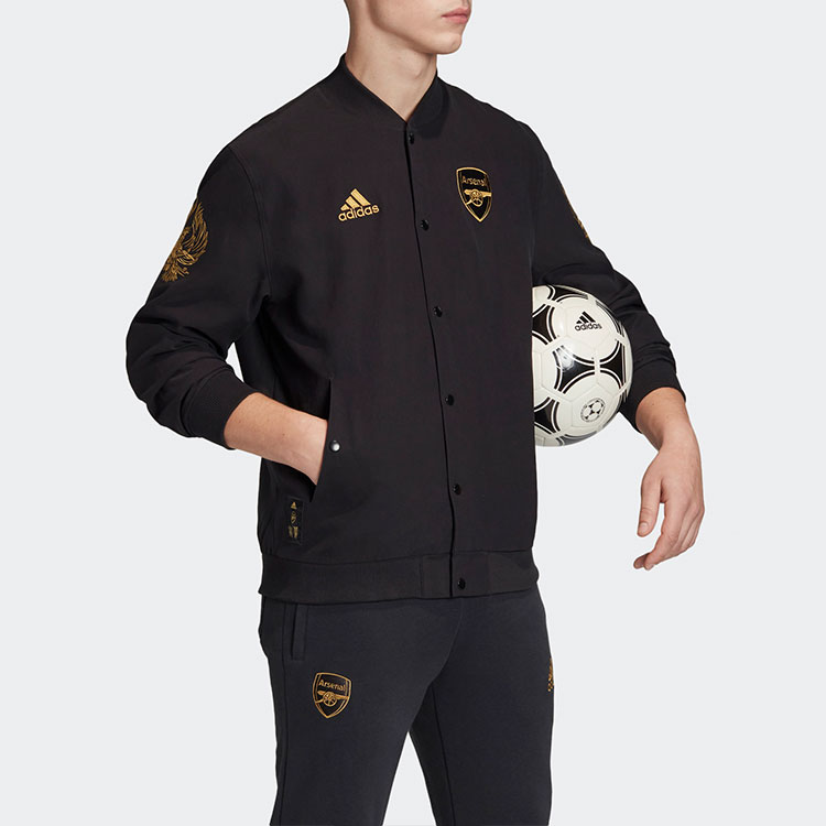 Details for adidas Jaket Arsenal Hitam dengan Kerah Tegak FQ6624