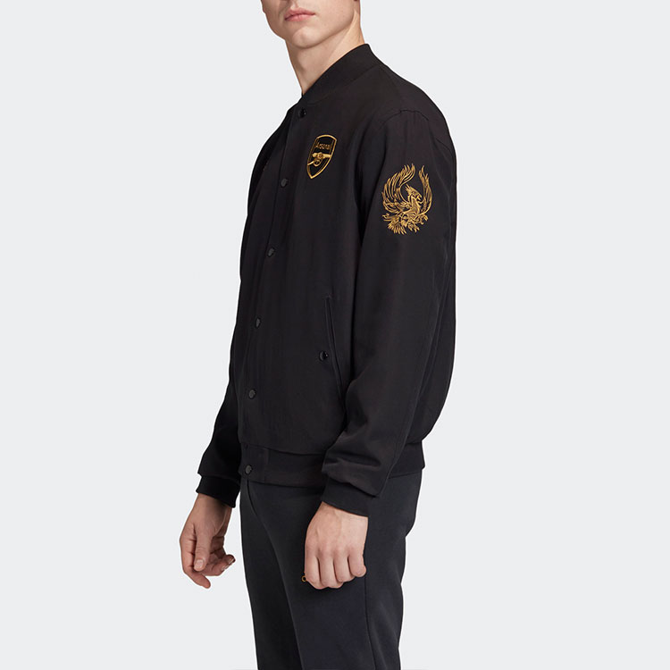 Sizing adidas Jaket Arsenal Hitam dengan Kerah Tegak FQ6624