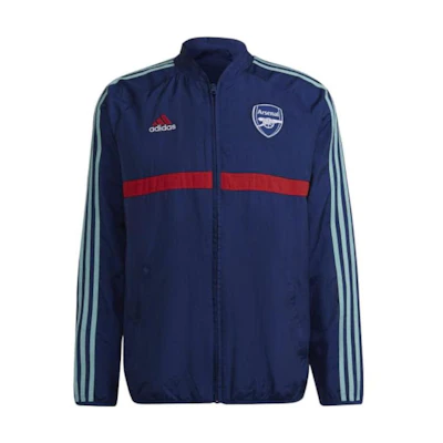 adidas Arsenal Blue Football Training Jacket with Stripe Logo GR4212
