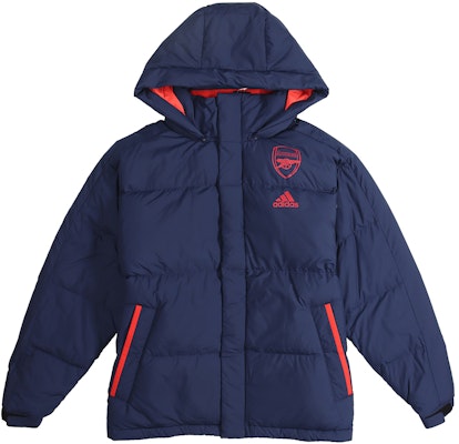 adidas Arsenal Blue Hooded Football Puffer Jacket FQ4111 Buy adidas Arsenal Blue Hooded Football Puffer Jacket FQ4111